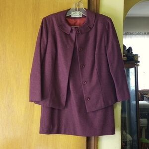 Adelaar's Aristocrat, Size 10, Burgundy Wool Jacket & Skirt